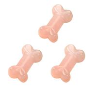 jiingekk Statua a forma di osso di cane di piccole dimensioni, in pietra naturale, portatile, per progetti artigianali e decorazione della stanza, decorazione per ufficio, 3 pezzi, Misura unica, come