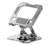 jiingekk Supporto pieghevole per tablet girevole a 360 gradi per più dispositivi, struttura in acciaio legato resistente per due tablet