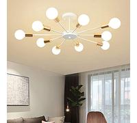 JIINOO Plafoniera da Incasso, Lampadari Moderni Bianchi, 10 Luci E27 Base Industriale Semi Soffitto Lampade a Sospensione Apparecchio per Camera da Letto Soggiorno Cucina Fattoria Mostra d'Arte