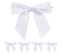 jijAcraft 50 Fiocchi di Raso Bianco 25 mm per Antenna, Decorativi Fatti a Mano - per Matrimoni, Confezioni Regalo, Artigianato, Compleanni, Torte, Sacchetti per Snack