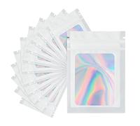 JijAcraft Confezione da 100 Sacchetti in Mylar, Sacchetti con Cerniera Bianca, Sacchetti Richiudibili con Finestra Frontale per Conservare Caramelle, Gioielli, Piccole Imprese (4,1 x 6,0 Pollici)