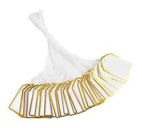 jijAcraft Etichette per prezzi, ciondolo con fili bianco oro: 25 × 45 mm, piccole etichette sospese, mercato delle pulci, etichette per gioielli, 200 etichette di marcatura per abbigliamento