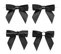jijAcraft Nastro Nero Piccolo Autoadesivo: Fiocco di Regalo Pronto con Filo 9×8.5cm, Fiocchi Decorativi per il Fai Da Te, 24 Pezzi, Nastri di Raso per Lutto, Ghirlanda Floreale, Albero di Natale