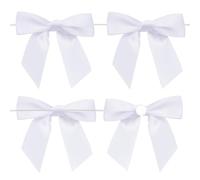 jijAcraft Piccole Fiocche Bianche Autoadesive: Fiocchi Decorativi con Filo per Matrimonio 9×8.5cm Fiocco Pronto per Regalo Comunione 24 Fiocchi in Raso per Artigianato Rami Albero di Natale