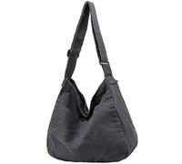 JiJia LeCo Borsa in tela, casual Hobo Shoulder Bag for Men and Women, Large Purse, Messenger Bag, Travel, Work, 1-grigio