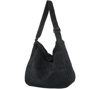 JiJia LeCo Borsa in tela, casual Hobo Shoulder Bag for Men and Women, Large Purse, Messenger Bag, Travel, Work, 2-nero