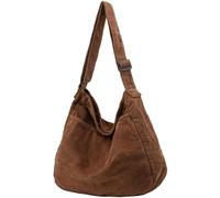 JiJia LeCo Borsa in tela, casual Hobo Shoulder Bag for Men and Women, Large Purse, Messenger Bag, Travel, Work, 2-marrone
