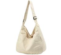 JiJia LeCo Borsa in tela, casual Hobo Shoulder Bag for Men and Women, Large Purse, Messenger Bag, Travel, Work, 1-b beige