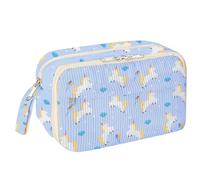 JiJia LeCo Cute Pencil Case for Girls, Large Corduroy with Zipper, Aesthetic with Compartments, School Supplies for Teens Girls Women, Hy-Cord Velvet PC Cherry, Hy-cord Velvet Pc Unicorn, casual