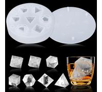 JiJia LeCo Stampo per cubetti di ghiaccio in silicone con 7 fori standard, cubetti di ghiaccio per whisky, regalo decorativo per gli amanti dei giochi da tavolo e dei dadi