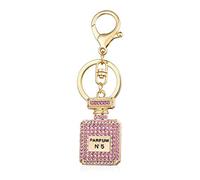 JIJIBA Gioielli di moda strass cristallo 3 colori bottiglia forma ciondolo portachiavi regali auto borsa portachiavi regalo festa