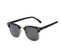 JIJIBA Occhiali da sole polarizzati mezza montatura uomo donna marchio designer occhiali da sole maschio retro rivetto specchio occhiali metallo