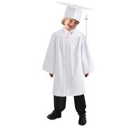 JiJiRuDU Abito da Laureato Set Toga Laurea Per Bambini Asilo Costumi Laurea e Tocco Cappello Laurea Costume da Laureato per Bambini Studenti Elementare Medi Linea Costume Travestimento 4-10 Anni
