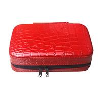 Jiklophg Astuccio per il trucco da donna, 32 bottiglie di oli essenziali portatili, borsa portaoggetti per borsa per aromaterapia, accessori da viaggio, colore: rosso, rosso