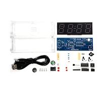 Jiklophg Kit per orologio digitale fai da te, con display settimanale a LED, con copertura trasparente, kit elettronico fai da te