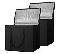 Jikoiuty Set di 2 sacchetti isolanti riutilizzabili per la spesa, isolanti e pieghevoli, per la spesa, borsa termica molto resistente