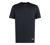 Jil Sander - T-shirt in Cotone con Targhetta Logo - - Tops - Uomo - Blu - M