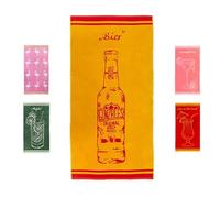 jilda-tex Telo mare, 90 x 180 cm, asciugamano da spiaggia, 100% cotone, velluto, spugna, facile da pulire (birra)