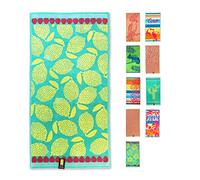 jilda-tex Telo mare, 90 x 180 cm, asciugamano da spiaggia, 100% cotone, velluto, spugna, facile da pulire, vari disegni (italiano Lemons)