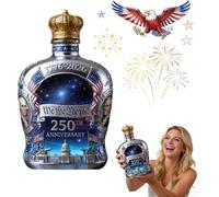 jileijar Bottiglia di whisky commemorativa per il 250° anniversario degli Stati Uniti, A-Merica 250 Anniversary Heritage Whisky, 1776-2026, festa del papà per liquori scotch bourbon o vino