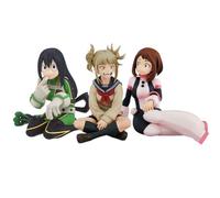 Jilijia 3PCS MHA Figure Anime Asui Tsuyu/Uraraka Ochako/Toga Himiko Seduto Figura Modello Cartoon Statua PVC Action Figure Collezionismo Ornamenti 10 CM