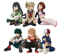 Jilijia 6 figure MHA Anime Midoriya Izuku/Bakugou Katsuki Seduto Figura Modello Cartoon Statua PVC Action Figure Collezionismo Cake Topper Ornamenti 10 CM