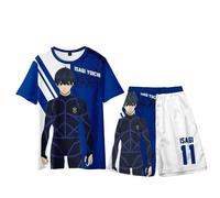Jilijia Anime BLUE LOCK Cosplay Costume Set Chigiri Hyoma Costume Cosplay Gioco Anime Seishiro Nagi Maglietta allentata Con Pantaloncini Isagi Yoichi Vestito di Halloween Casual Manica Corta Allentato