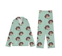 Jilijia Anime Ivan Till Pigiama Set Cartoon Pigiama Pantaloni e Camicie Manica Lunga 2 Pezzi Homewear per Uomo Donna