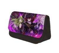 Jilijia Code Geass Lelouch of The Rebellion - Astuccio per matite con doppia cerniera, grande capacità, per cancelleria, idea regalo per ragazzi e ragazze, Tipo 1, 22x13x7.5CM, Astuccio portamatite