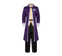 Jilijia Costume da anime Erza Scarlatto per cosplay, colore grigio, con parrucca, per Halloween, giochi di ruolo, per uomo e donna