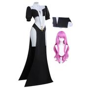 Jilijia Costume da suore gigante, da donna, per cosplay | Maxi gonna con spacchi laterali, abito da sera nero per adulti, Halloween, festa di carnevale