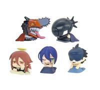 Jilijia Denji/Reze Anime Chibi Action Figure Set di 5 mini personaggi | Denji - Statuetta Shark Fiend, in PVC, da collezione, manga, decorazione da scrivania, regalo per gli appassionati di anime