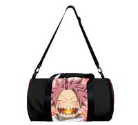 Jilijia FAIRY TAIL - Borsa sportiva a barile con motivo anime, Natsu Dragneel, Lucy Heartfilia, borsa da viaggio, sport, campeggio, yoga, nuoto, borsone rotondo pieghevole con tracolla e manico