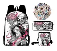 Jilijia FAIRY TAIL Zaino Anime Natsu Dragneel Zaino Lucy Heartfilia Zaino Scuola Gurei Soruju Cartone Animato Borsa Sport Borsa Pranzo Set 3 Pezzi, Tipo 6., 40x30x13cm
