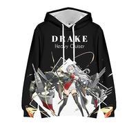 Jilijia Felpa con cappuccio a tema anime, motivo USS Honolulu/USS St. Louis/RN Pola/Chen Hai Pullover Felpa Cappotto sportivo, Tipo 3, XL