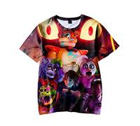 Jilijia FNAF, t-shirt Security Breach Fazbear's Piazzaria Bonnie Foxy, stampa 3D, manga a maniche corte, top a maniche corte, Tipo 1, 140-150