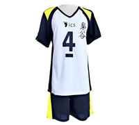 Jilijia Haikyuu - Maglietta a maniche corte con pantaloncini e pantaloncini dell'Accademia Fukurodani Kotaro Bokuto / Akaashi Keiji, Accademia Fukurodani NO.4, M