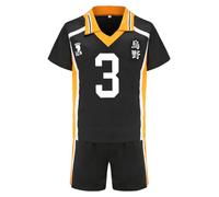 Jilijia Haikyuu - Maglietta Karasuno High Volley Jersey Hinata Shoyo/Tobio Kageyama, maglietta a maniche corte + pantaloncini anime Game Suitset, Karasuno High No.3, XXL
