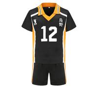 Jilijia Haikyuu - Maglietta Karasuno High Volley Jersey Hinata Shoyo/Tobio Kageyama, maglietta a maniche corte + pantaloncini anime Game Suitset, Karasuno High No.12, L