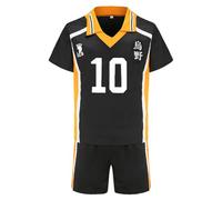 Jilijia Haikyuu - Maglietta Karasuno High Volley Jersey Hinata Shoyo/Tobio Kageyama, maglietta a maniche corte + pantaloncini anime Game Suitset, Karasuno High No.10, XL