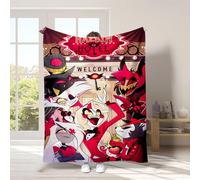 Jilijia Hazbin - Coperta da hotel, con motivo anime Alastor/Angel Dust, ultra morbida, in flanella, per tutte le stagioni, per casa, letto, divano e viaggi