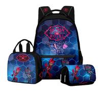Jilijia Hazbin Hotel Zaino Anime Game Pencil Box Borsa a tracolla Alastor/Angel Dust/Charlie Morningstar 3D Stampato Zainetto Scuola Borsa Laptop Borsa da Viaggio Set 3 Pezzi, Tipo 4, 43x30x16cm
