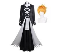 Jilijia Kurosaki Ichigo - Costume da cosplay con parrucca, costume da kimono anime, set completo per Halloween, carnevale, feste di carnevale, colore nero
