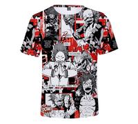 Jilijia Maglietta a maniche corte con motivo anime MHA Midoriya Izuku/Bakugou Katsuk/Dabi, a maniche corte, Kirishima Eijiro, M