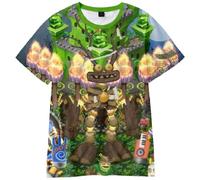 Jilijia Maglietta a maniche corte con stampa di mostri di manga 3D My Singing Monsters per bambini, unisex, estiva, a maniche corte, idea regalo