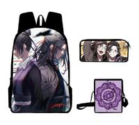 Jilijia Mo Dao Zu Shi Zaino Animale Wei Wu Xian Zaino Anime Gioco Lan Wang JI Cartone Animato 3D Stampato Borsa Pranzo Borsa Penbag Set 3 Pz, Mdzs Tipo 1, 40x30x13cm