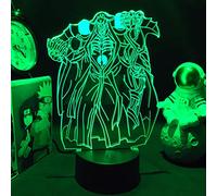 Jilijia Overlord Lampada Illusione 3D Lampada Comodino Ooal Gown/Albedo Ainz Led Notte Luce Umore Lampada Anime Lampada Da Tavolo Sonno Lampada Camera Da Letto Decor