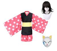 Jilijia Set completo di maschere Makomo per cosplay, personaggio dei cartoni animati, Tomioka Giyuu/Kochou Shinobu, per Halloween, Carnevale, Cosplay