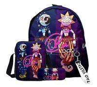 Jilijia Set di 3 zaini a tema anime, con stampa di cartoni animati, zaino, astuccio e borsa a tracolla, alla moda e pratico, ideale per il rientro a scuola, casual da appendere fuori e come regalo per