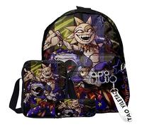 Jilijia Set di 3 zaini a tema anime, con stampa di cartoni animati, zaino, astuccio e borsa a tracolla, alla moda e pratico, ideale per il rientro a scuola, casual da appendere fuori e come regalo per